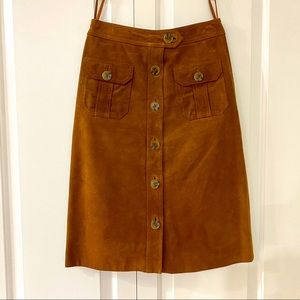 BOHO GAP Genuine Suede Button Midi Skirt 0
